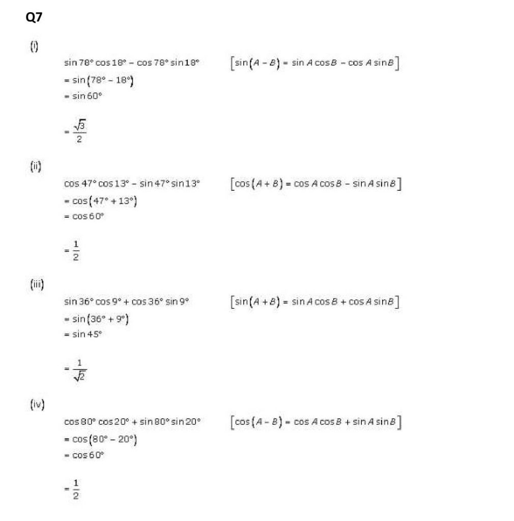 NCERT Solutions Class 11 Mathematics RD Sharma Trigonometric Ratios of Compound Angles