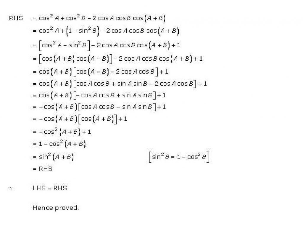 NCERT Solutions Class 11 Mathematics RD Sharma Trigonometric Ratios of Compound Angles