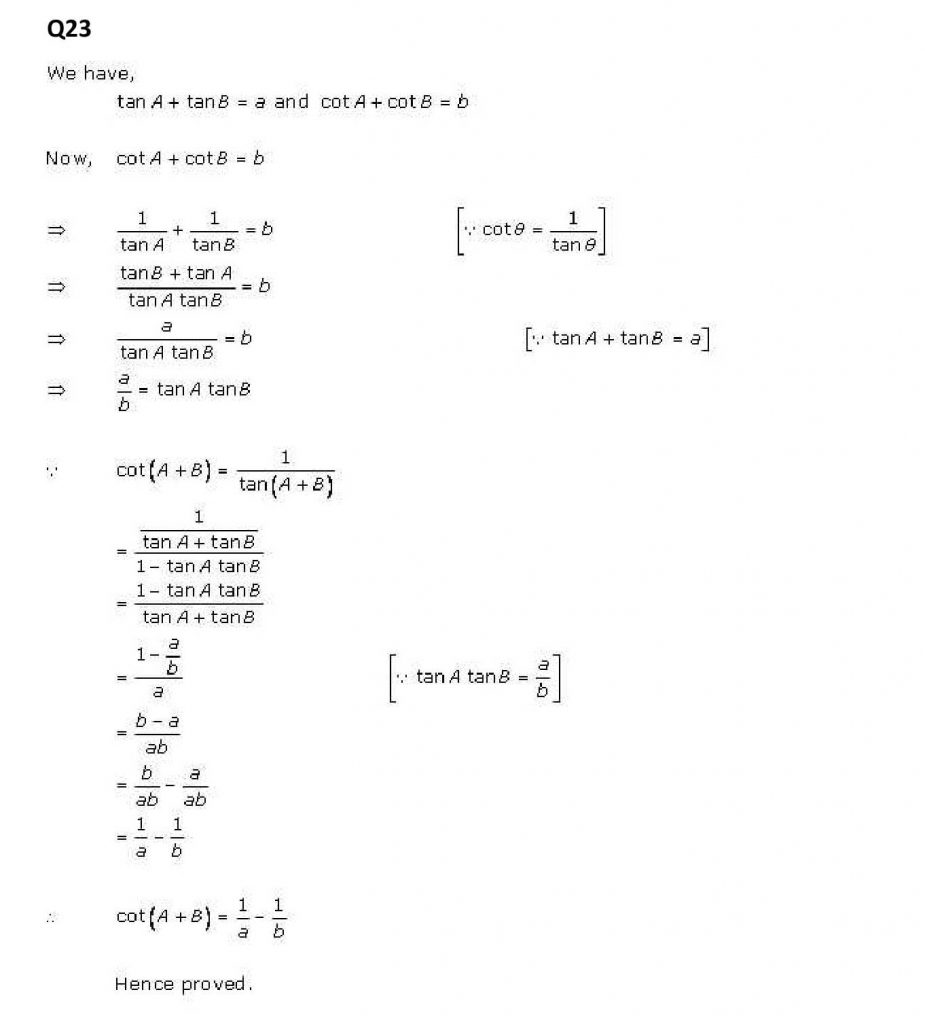 NCERT Solutions Class 11 Mathematics RD Sharma Trigonometric Ratios of Compound Angles