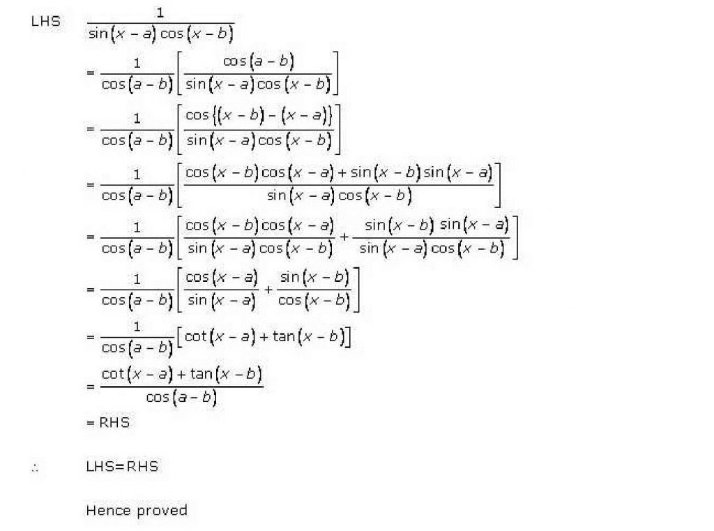 NCERT Solutions Class 11 Mathematics RD Sharma Trigonometric Ratios of Compound Angles