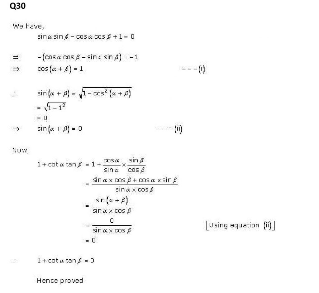 NCERT Solutions Class 11 Mathematics RD Sharma Trigonometric Ratios of Compound Angles