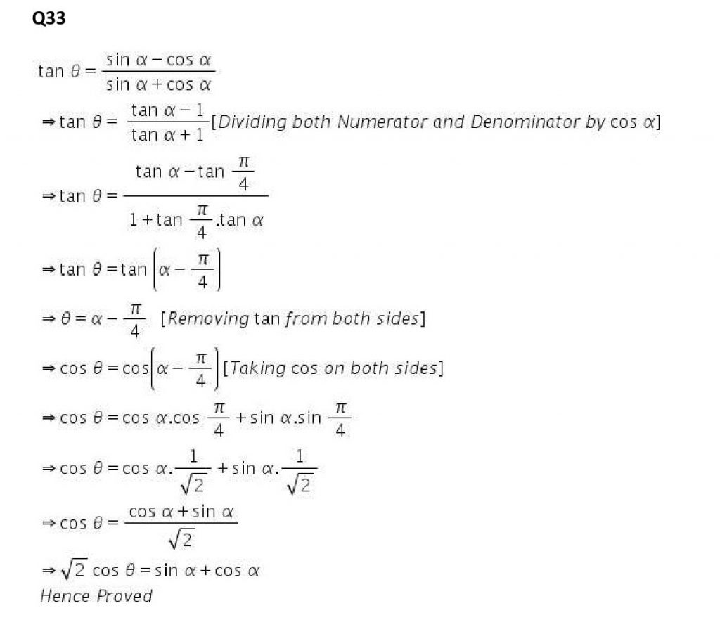 NCERT Solutions Class 11 Mathematics RD Sharma Trigonometric Ratios of Compound Angles