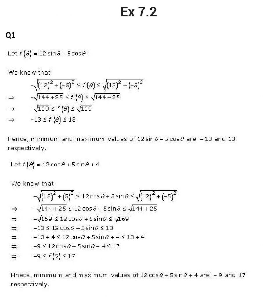 NCERT Solutions Class 11 Mathematics RD Sharma Trigonometric Ratios of Compound Angles