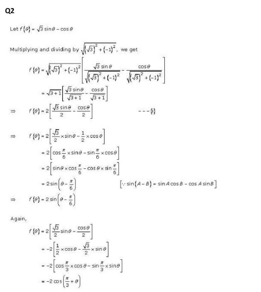 NCERT Solutions Class 11 Mathematics RD Sharma Trigonometric Ratios of Compound Angles
