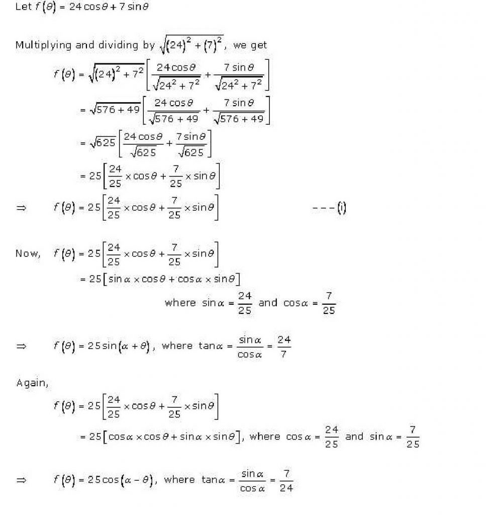 NCERT Solutions Class 11 Mathematics RD Sharma Trigonometric Ratios of Compound Angles