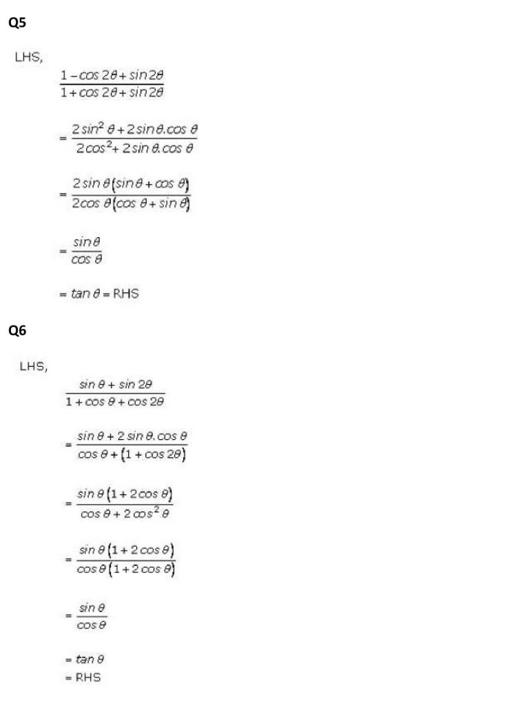 NCERT Solutions Class 11 Mathematics RD Sharma Trigonometric Ratios of Multiple and Submultiple Angles