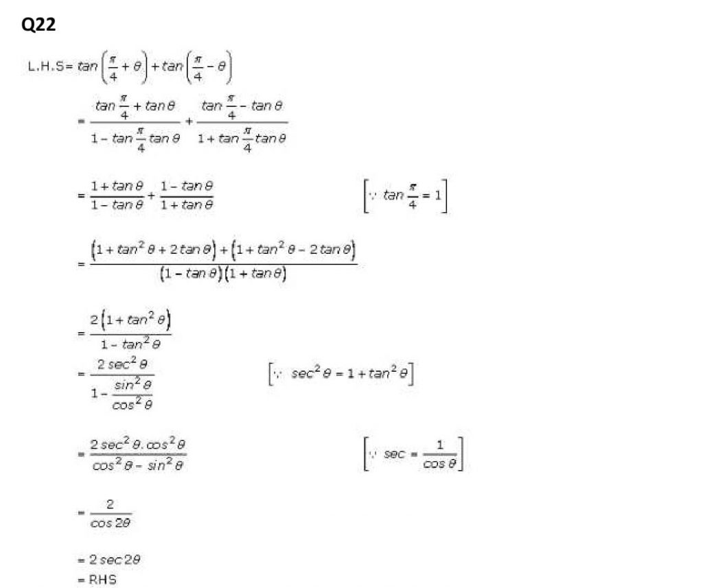 NCERT Solutions Class 11 Mathematics RD Sharma Trigonometric Ratios of Multiple and Submultiple Angles