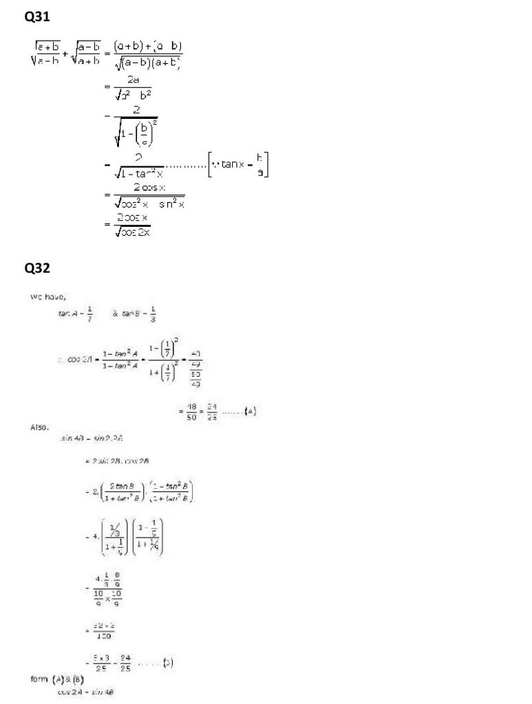 NCERT Solutions Class 11 Mathematics RD Sharma Trigonometric Ratios of Multiple and Submultiple Angles