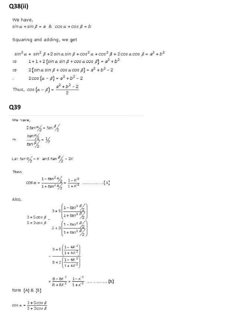 NCERT Solutions Class 11 Mathematics RD Sharma Trigonometric Ratios of Multiple and Submultiple Angles