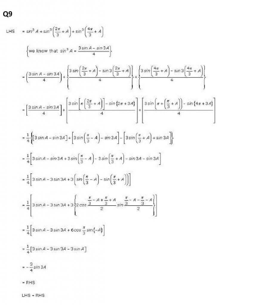 NCERT Solutions Class 11 Mathematics RD Sharma Trigonometric Ratios of Multiple and Submultiple Angles