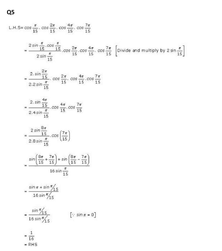 NCERT Solutions Class 11 Mathematics RD Sharma Trigonometric Ratios of Multiple and Submultiple Angles