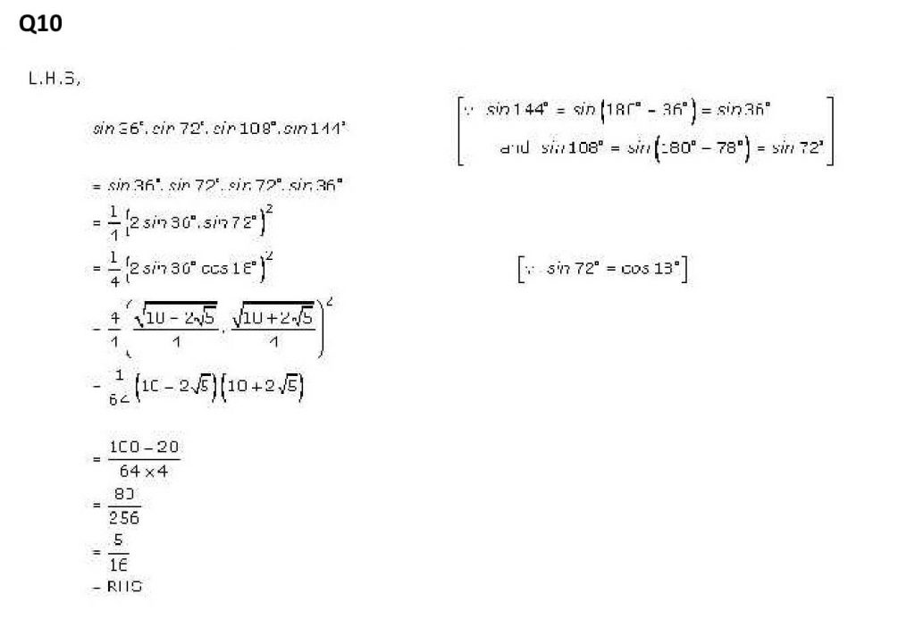 NCERT Solutions Class 11 Mathematics RD Sharma Trigonometric Ratios of Multiple and Submultiple Angles
