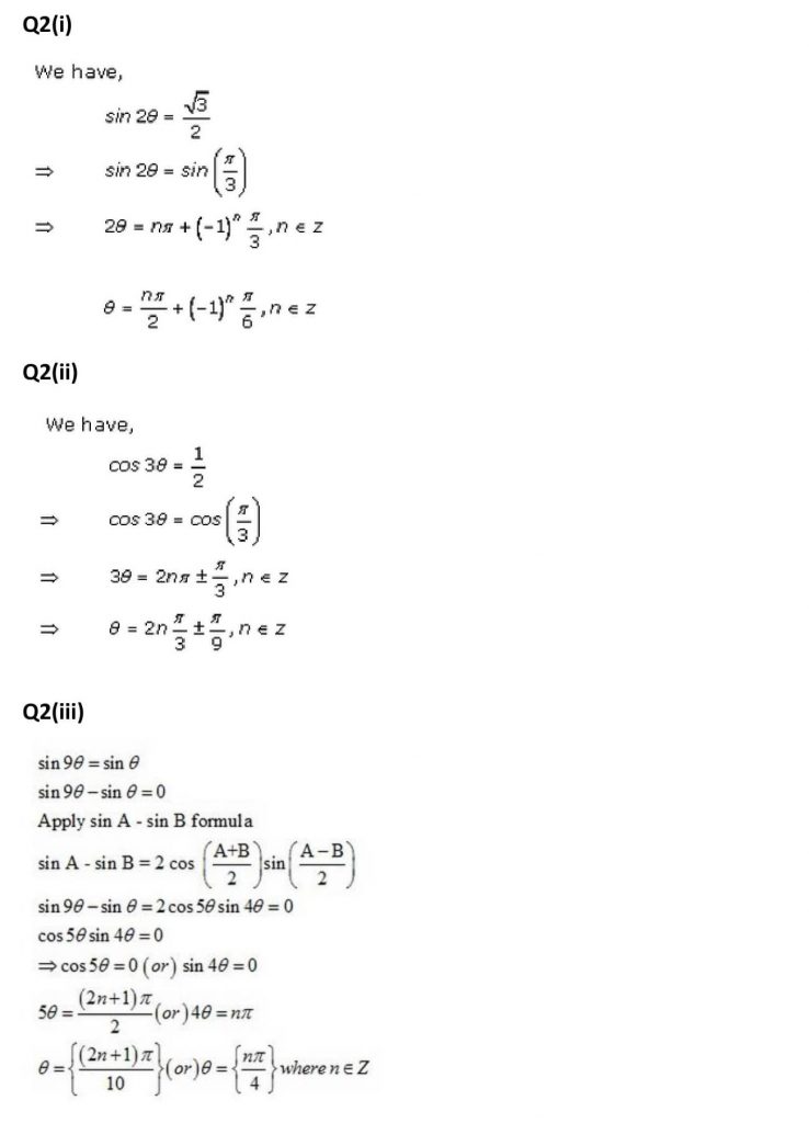 NCERT Solutions Class 11 Mathematics RD Sharma Trigonometric Equations