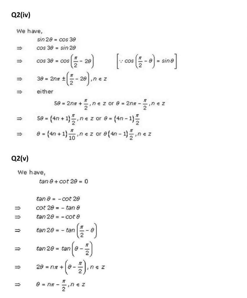 NCERT Solutions Class 11 Mathematics RD Sharma Trigonometric Equations