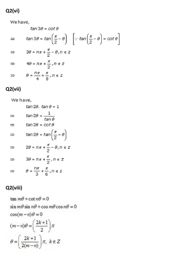 NCERT Solutions Class 11 Mathematics RD Sharma Trigonometric Equations