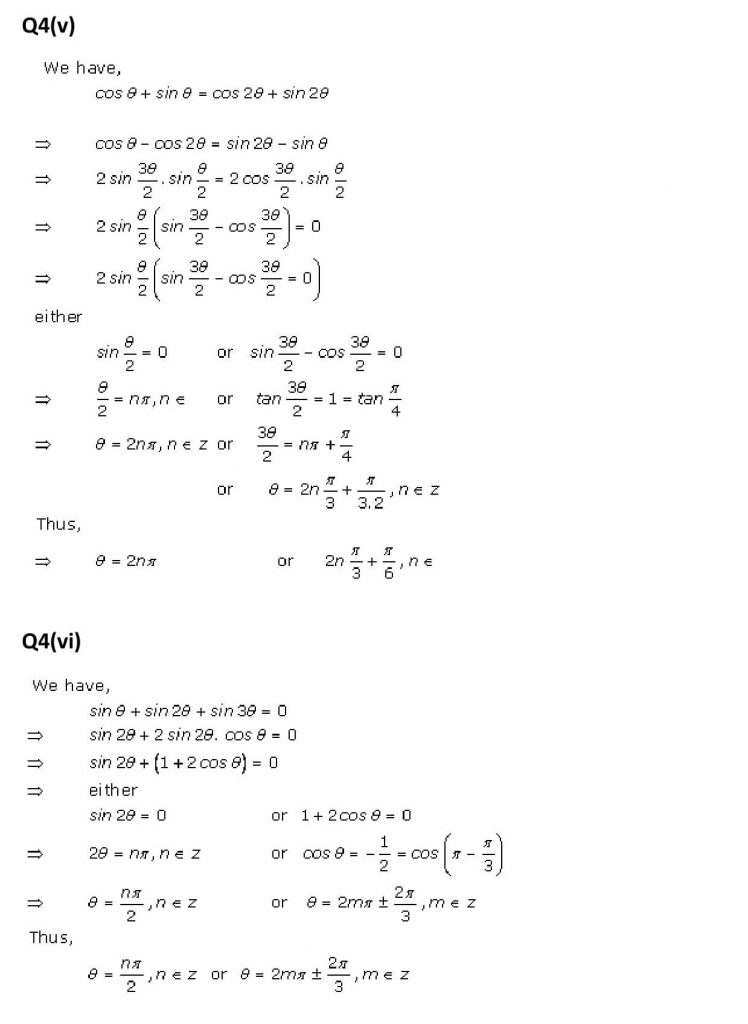 NCERT Solutions Class 11 Mathematics RD Sharma Trigonometric Equations