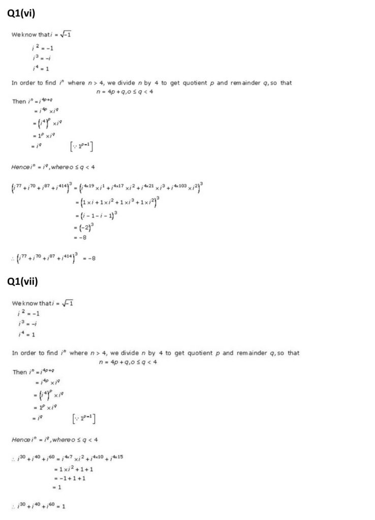 NCERT Solutions Class 11 Mathematics RD Sharma Complex Numbers