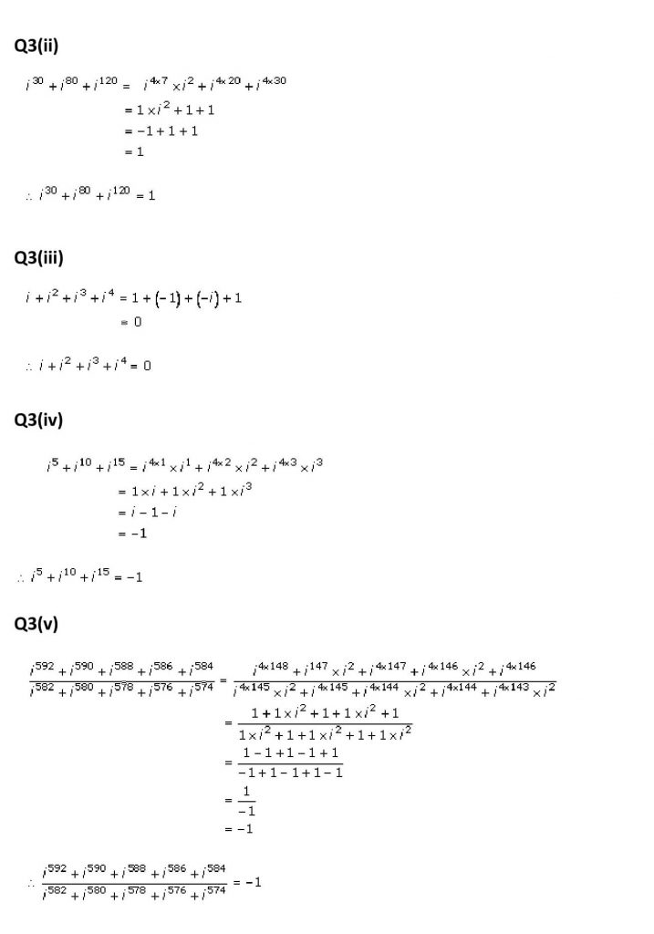 NCERT Solutions Class 11 Mathematics RD Sharma Complex Numbers