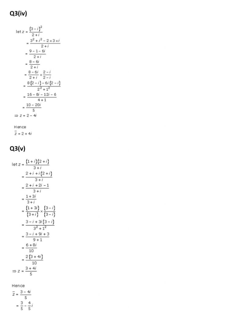 NCERT Solutions Class 11 Mathematics RD Sharma Complex Numbers