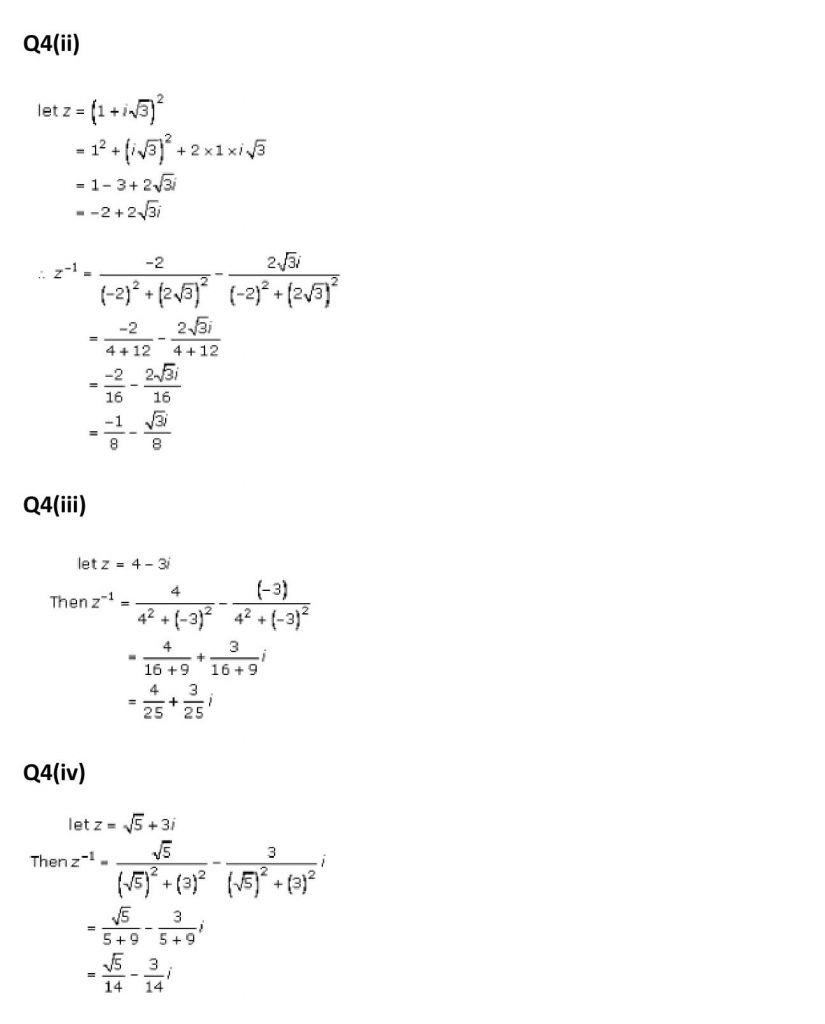 NCERT Solutions Class 11 Mathematics RD Sharma Complex Numbers