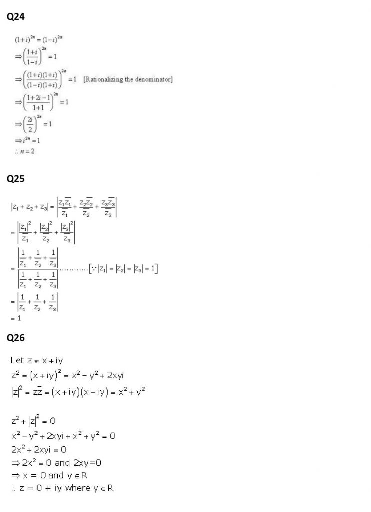 NCERT Solutions Class 11 Mathematics RD Sharma Complex Numbers