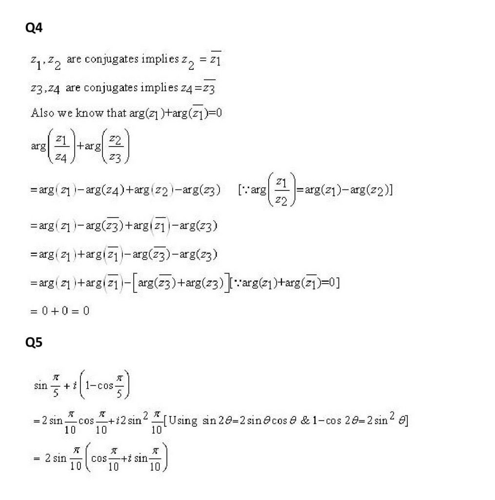 NCERT Solutions Class 11 Mathematics RD Sharma Complex Numbers