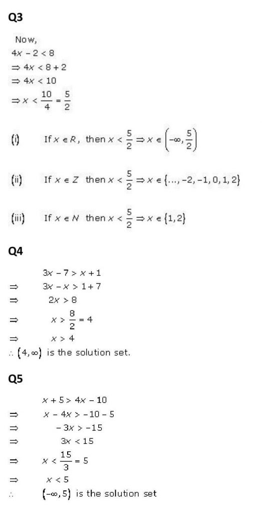 NCERT Solutions Class 11 Mathematics RD Sharma Linear Inequations