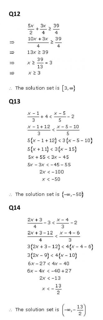 NCERT Solutions Class 11 Mathematics RD Sharma Linear Inequations