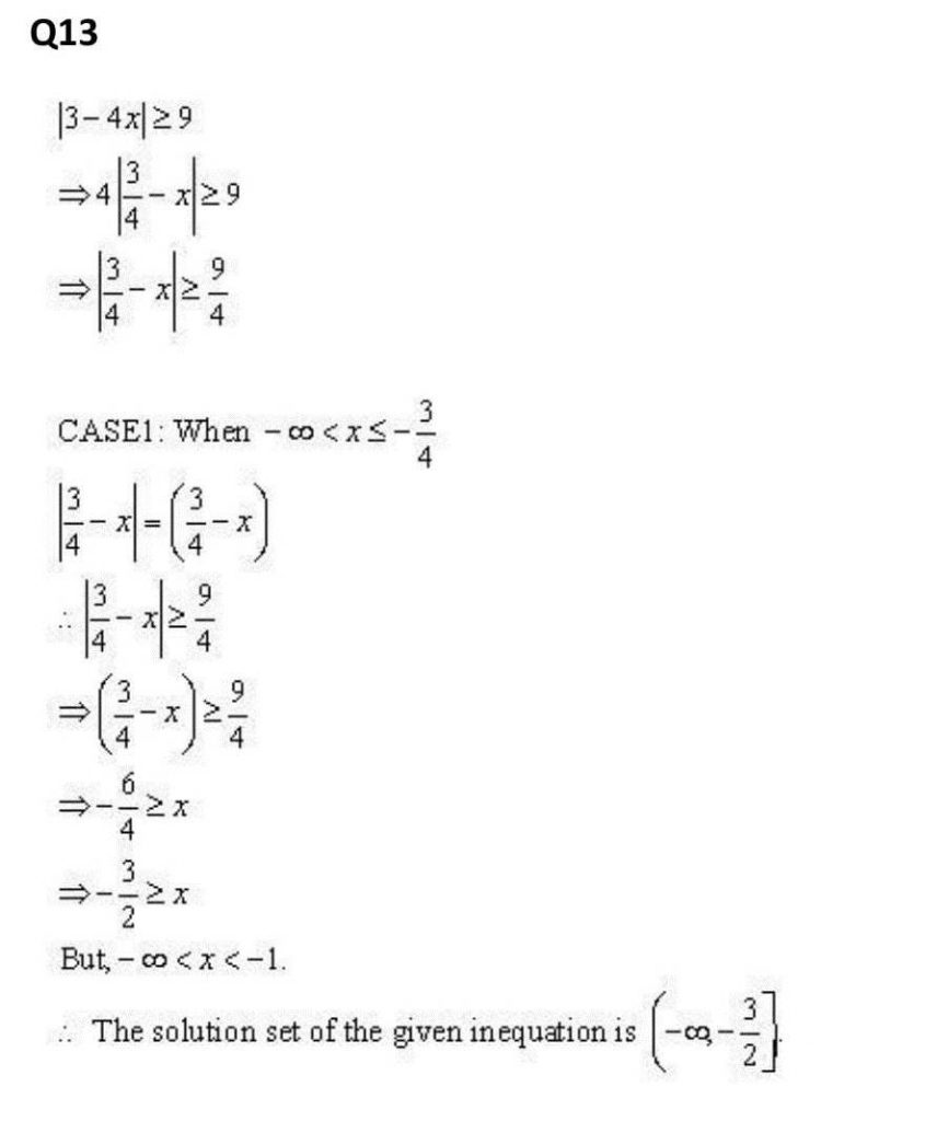 NCERT Solutions Class 11 Mathematics RD Sharma Linear Inequations