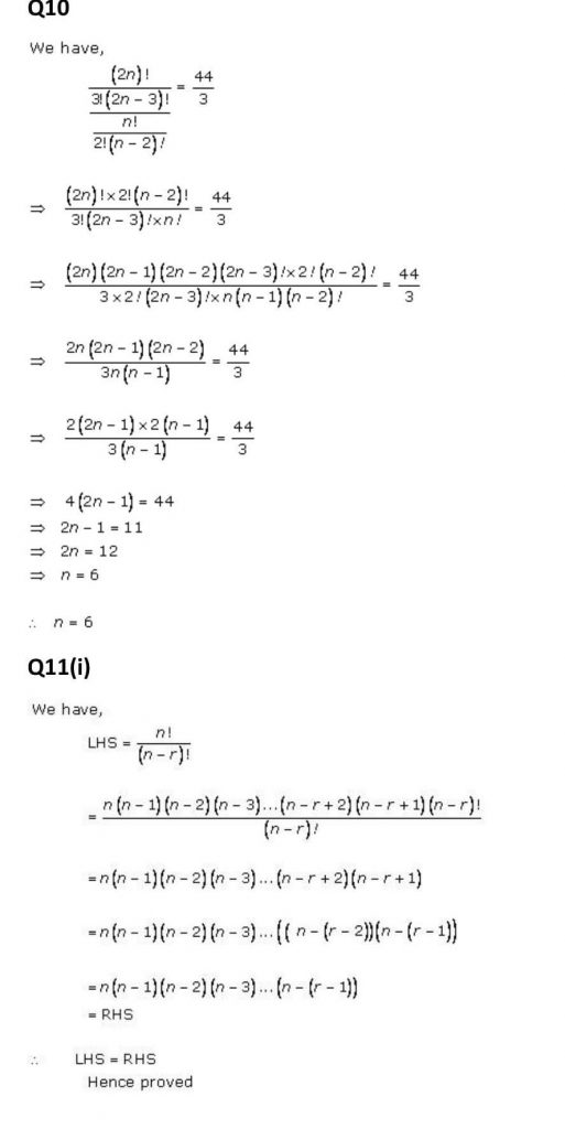 NCERT Solutions Class 11 Mathematics RD Sharma Permutations-