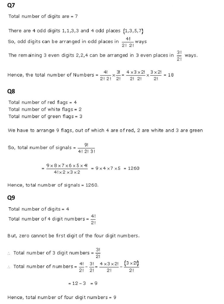 NCERT Solutions Class 11 Mathematics RD Sharma Permutations-