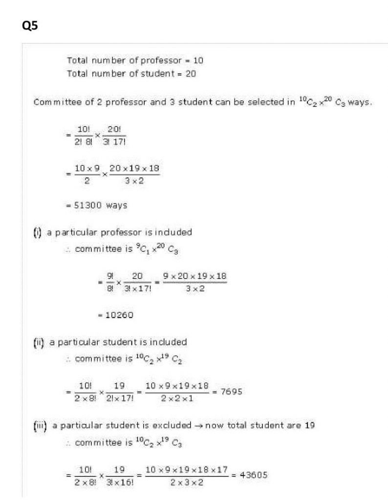NCERT Solutions Class 11 Mathematics RD Sharma Combinations-