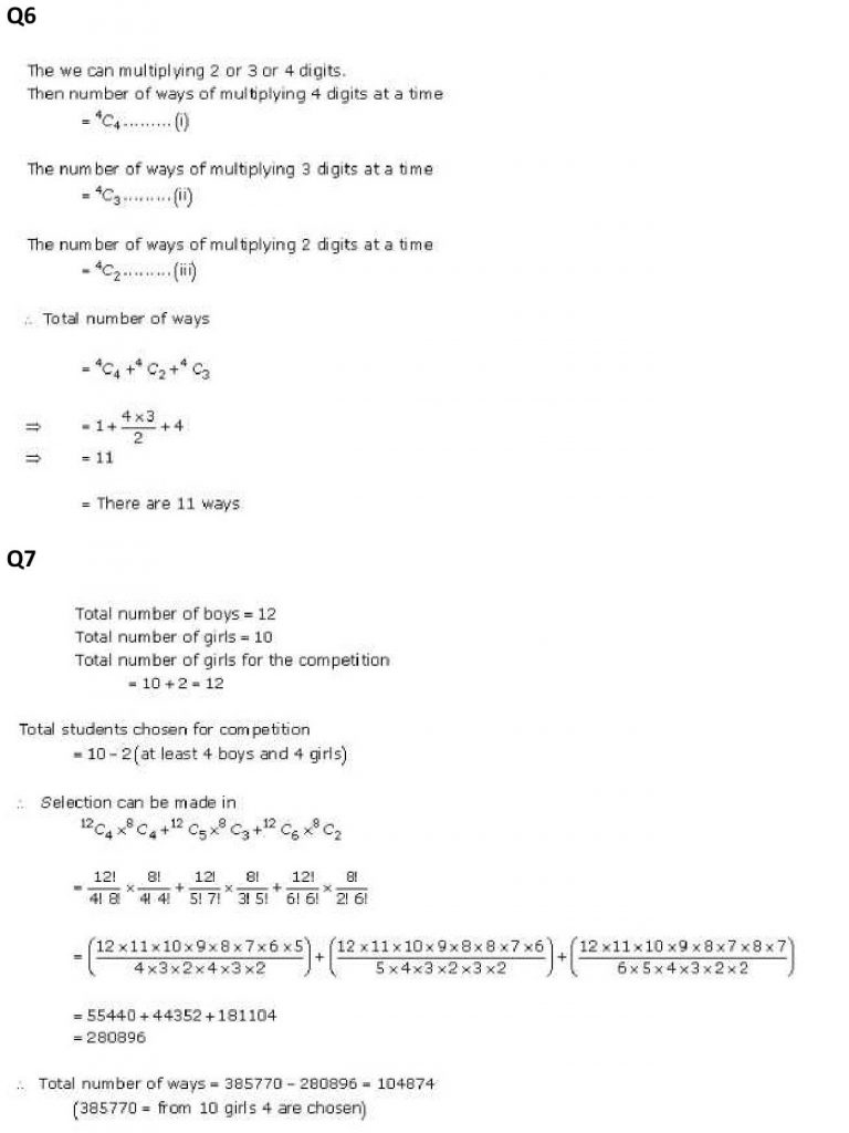 NCERT Solutions Class 11 Mathematics RD Sharma Combinations-