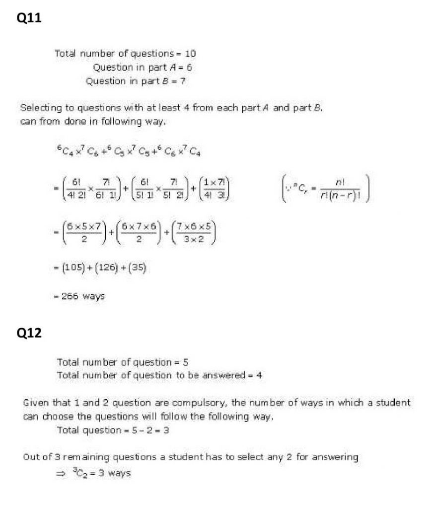 NCERT Solutions Class 11 Mathematics RD Sharma Combinations-