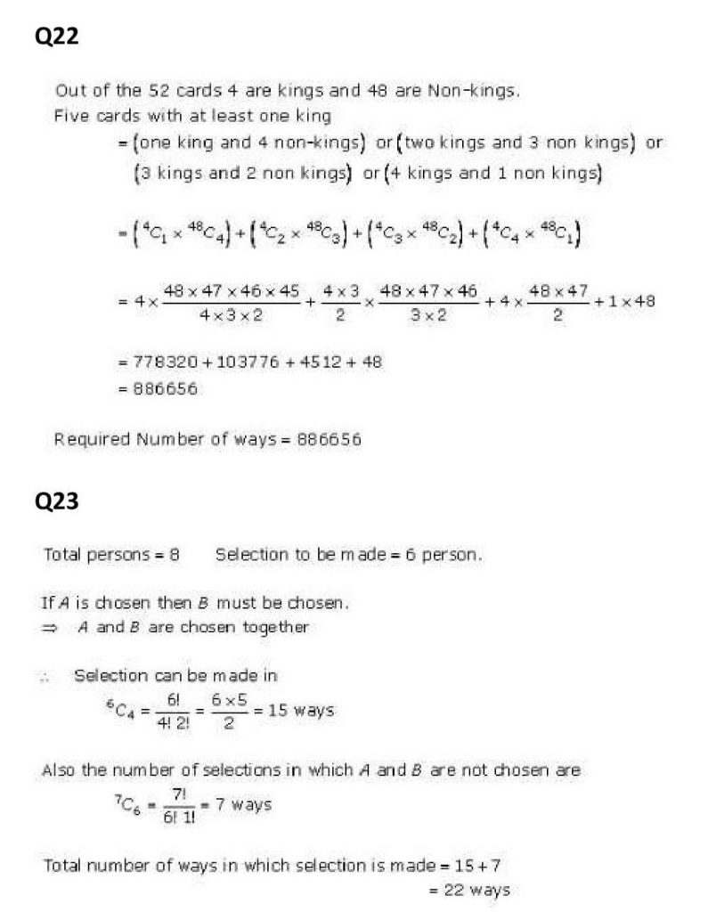 NCERT Solutions Class 11 Mathematics RD Sharma Combinations-