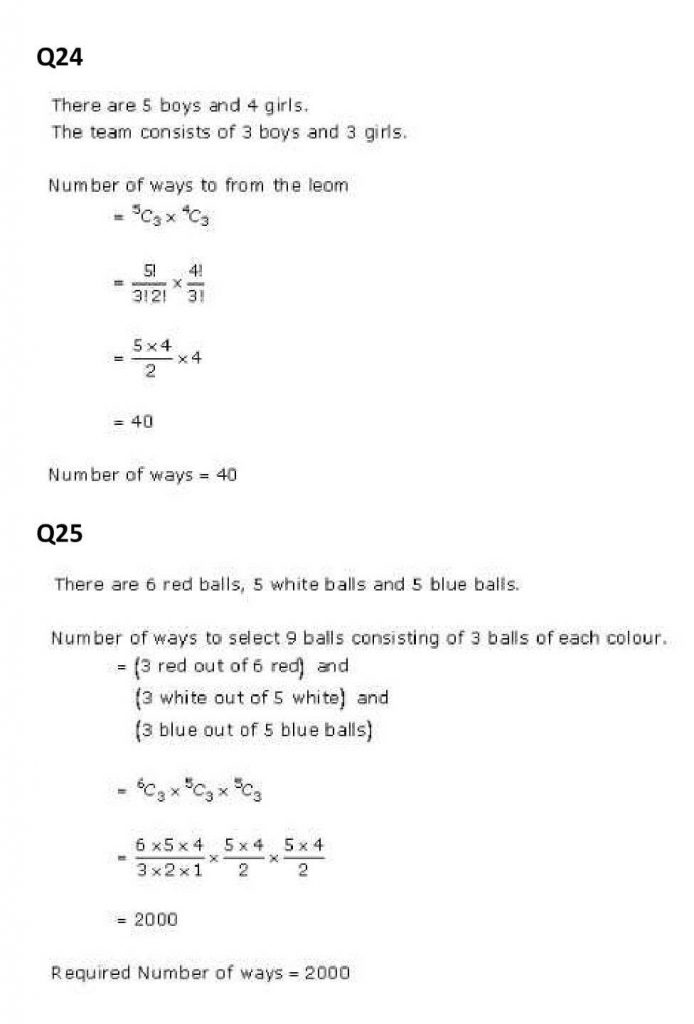 NCERT Solutions Class 11 Mathematics RD Sharma Combinations-