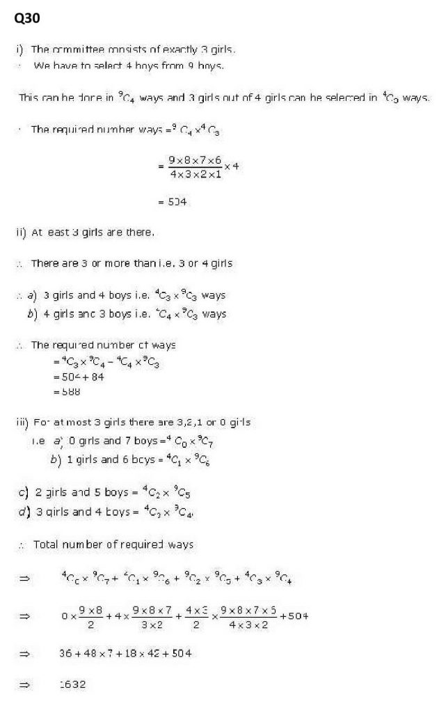 NCERT Solutions Class 11 Mathematics RD Sharma Combinations-