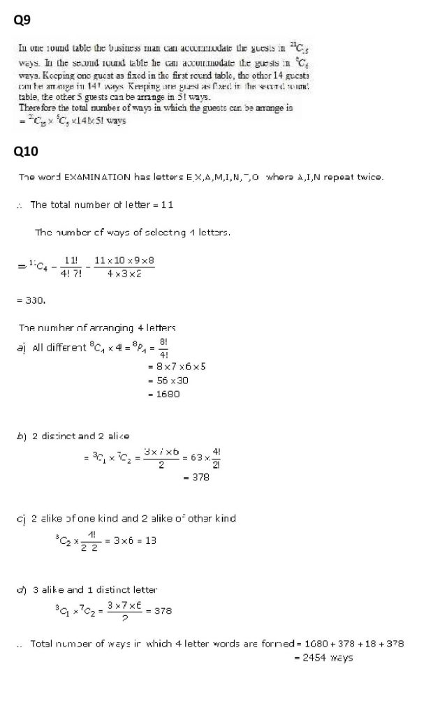 NCERT Solutions Class 11 Mathematics RD Sharma Combinations-