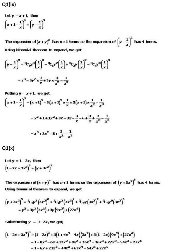 NCERT Solutions Class 11 Mathematics RD Sharma Binomial Theorem-