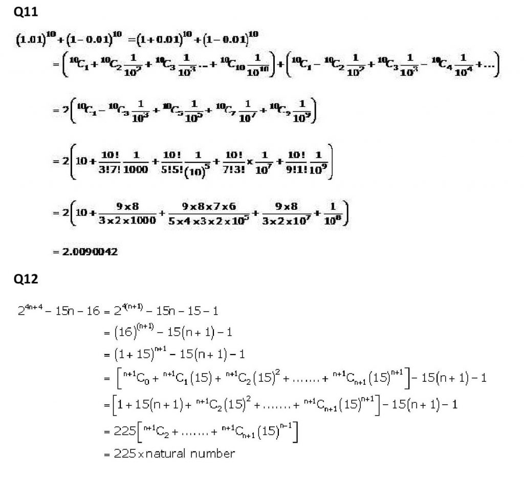 NCERT Solutions Class 11 Mathematics RD Sharma Binomial Theorem-