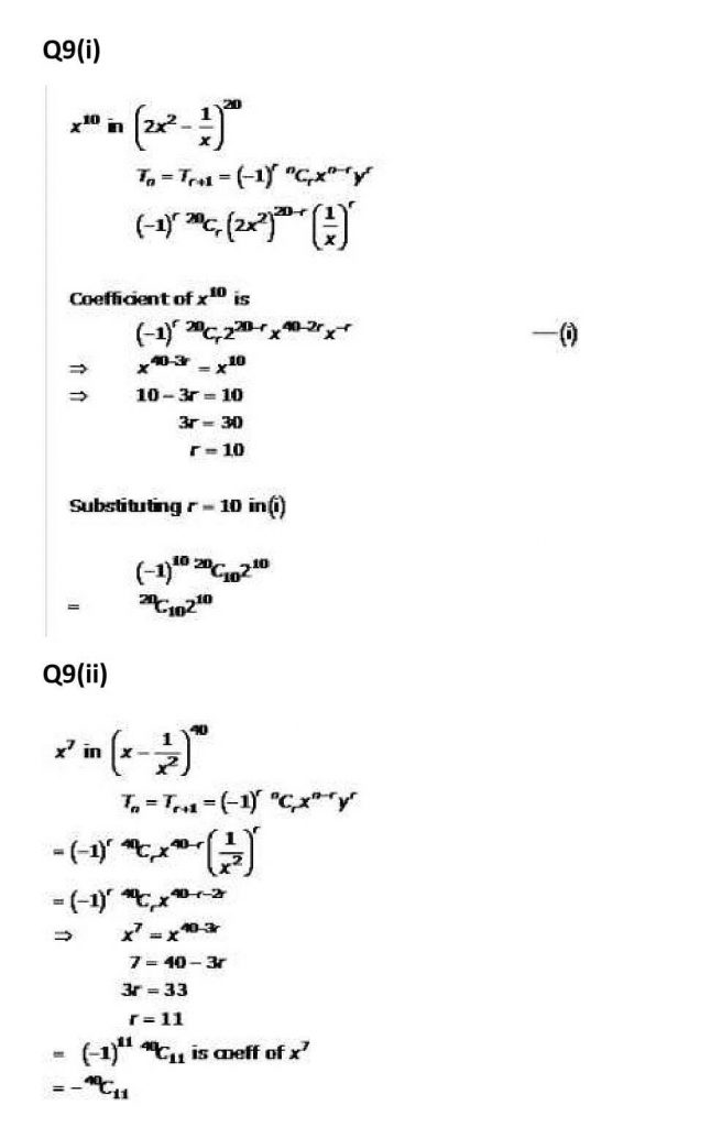 NCERT Solutions Class 11 Mathematics RD Sharma Binomial Theorem-