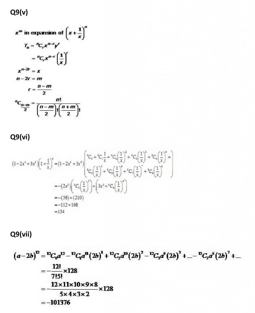 NCERT Solutions Class 11 Mathematics RD Sharma Binomial Theorem-