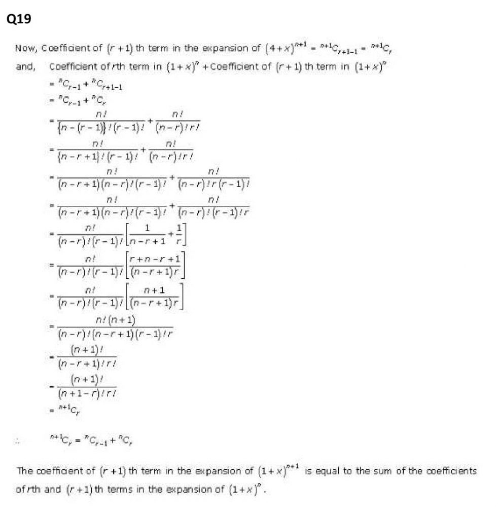 NCERT Solutions Class 11 Mathematics RD Sharma Binomial Theorem-