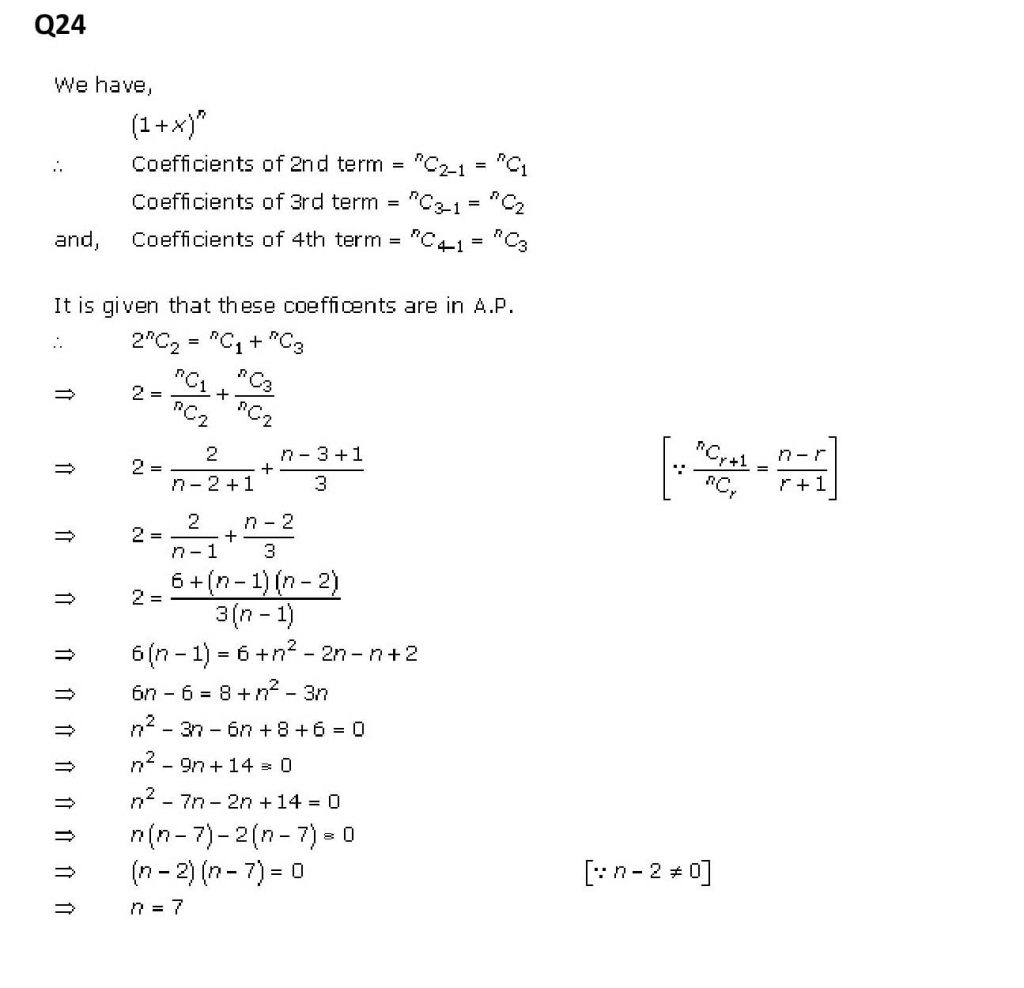 NCERT Solutions Class 11 Mathematics RD Sharma Binomial Theorem-