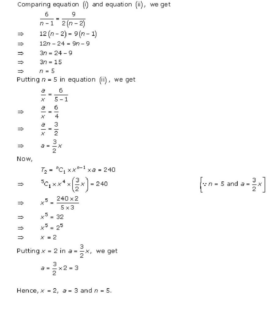 NCERT Solutions Class 11 Mathematics RD Sharma Binomial Theorem-