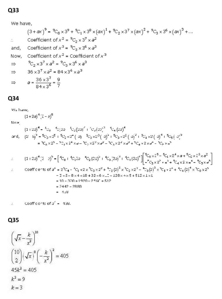 NCERT Solutions Class 11 Mathematics RD Sharma Binomial Theorem-
