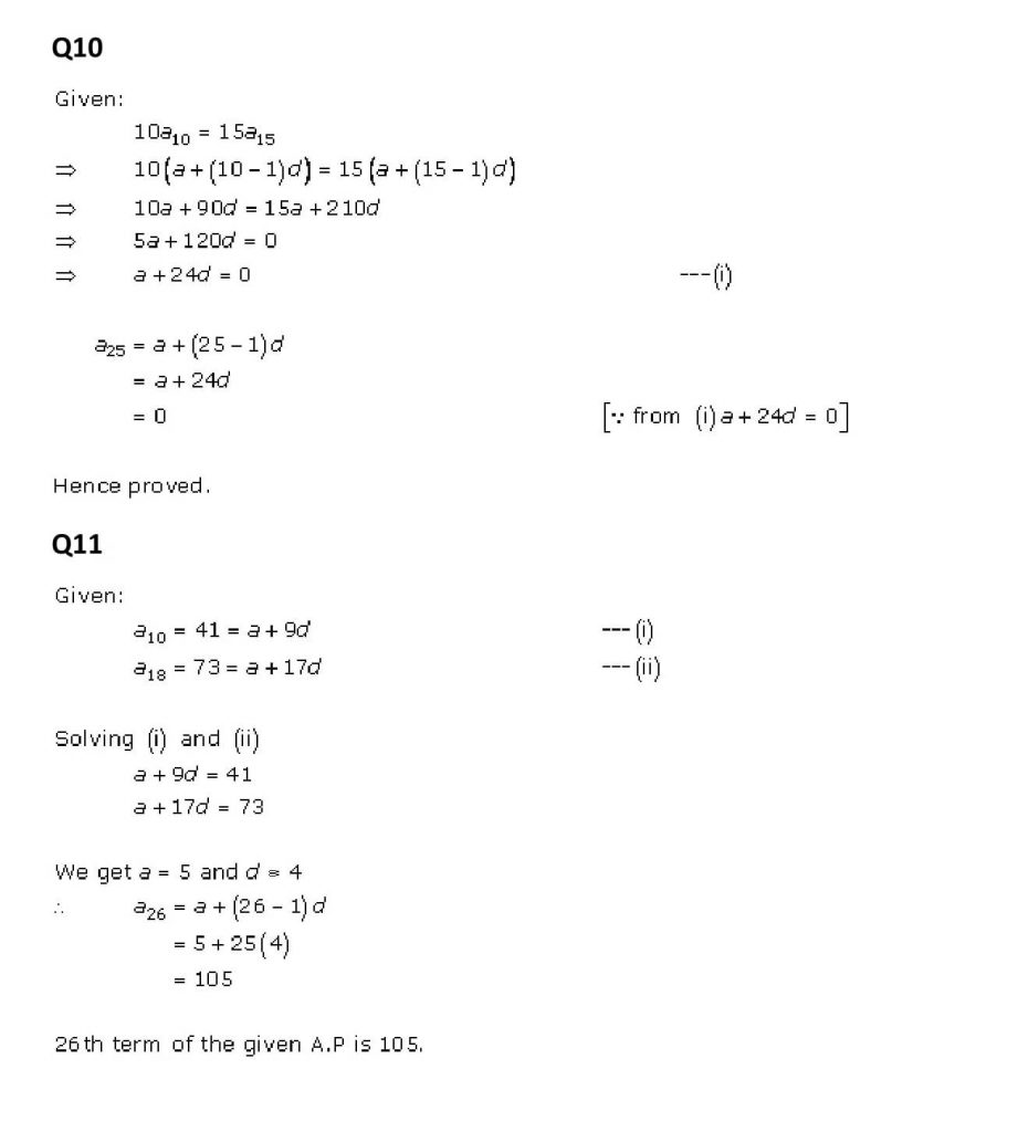 NCERT Solutions Class 11 Mathematics RD Sharma Arithmetic Progressions-