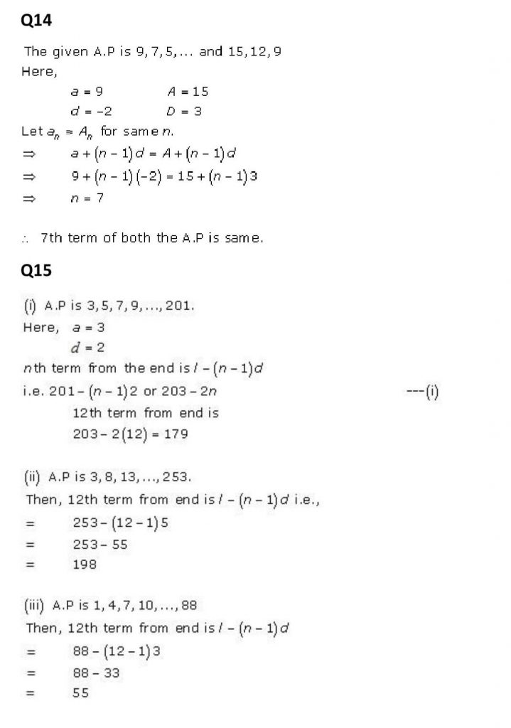 NCERT Solutions Class 11 Mathematics RD Sharma Arithmetic Progressions-