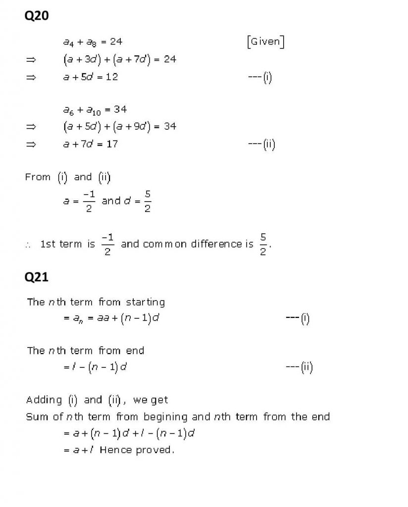 NCERT Solutions Class 11 Mathematics RD Sharma Arithmetic Progressions-