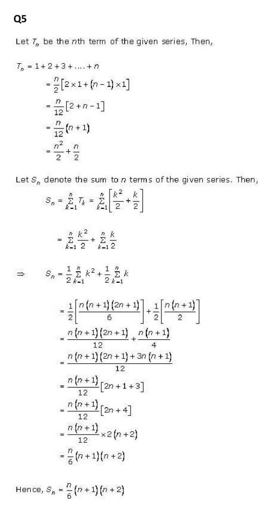 NCERT Solutions Class 11 Mathematics RD Sharma Some Special Series-
